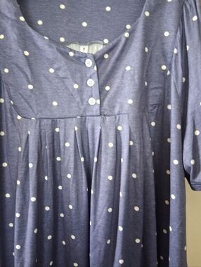 Polka Dot Navy Blue Lightweight House Dress